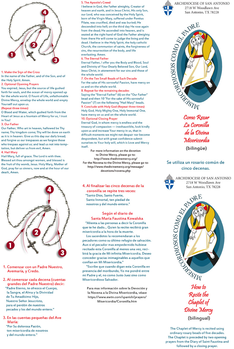 Misericordia Calendar 2022 Divine Mercy Chaplet/Oración De Divina Misericordia | Old Mission Santa Inés
